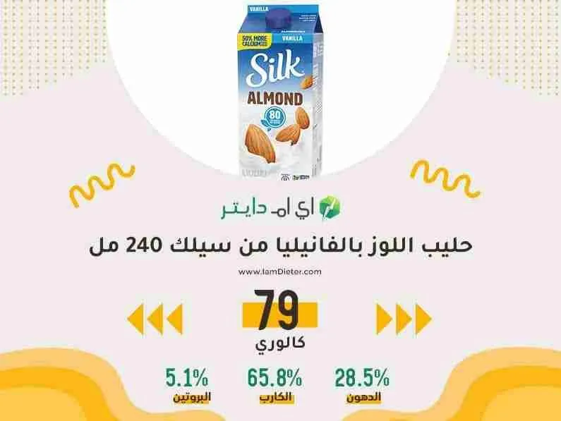 السعرات الحرارية في حليب اللوز بالفانيليا سيلك