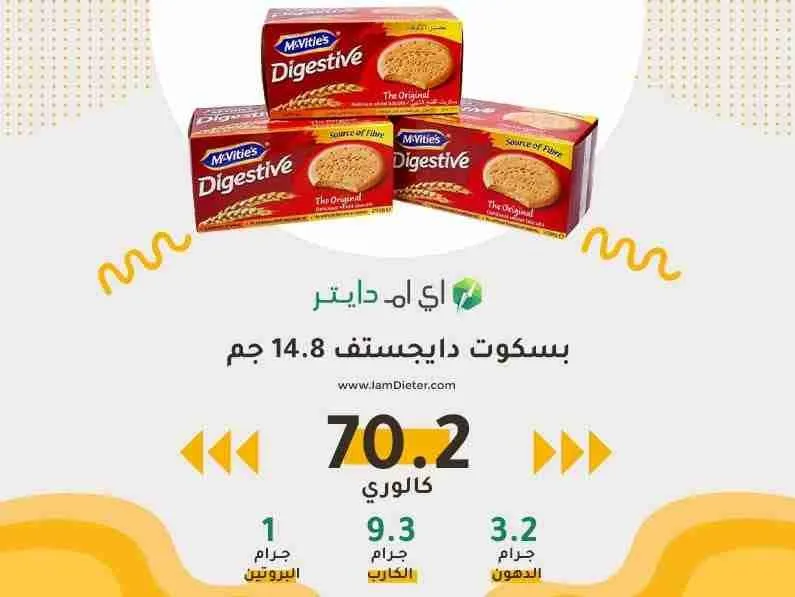 بسكوت دايجستف كم سعرة حرارية وهل ينفع للدايت