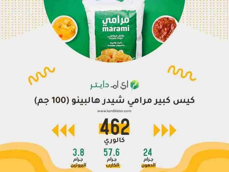 بطاطس مرامي شيدر هالبينو كم سعره حرارية