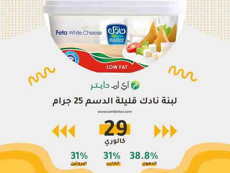السعرات الحرارية في لبنة نادك قليلة الدسم