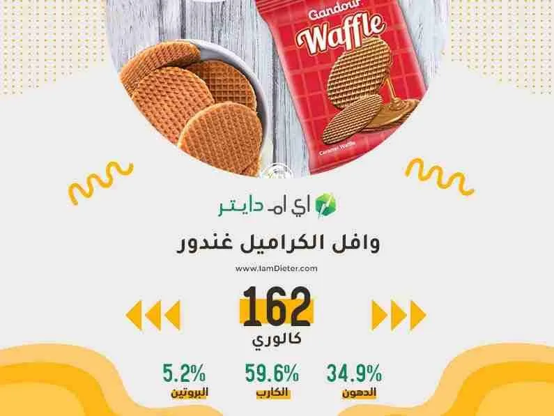 ماهي مكونات وافل الكراميل غندور الغذائية