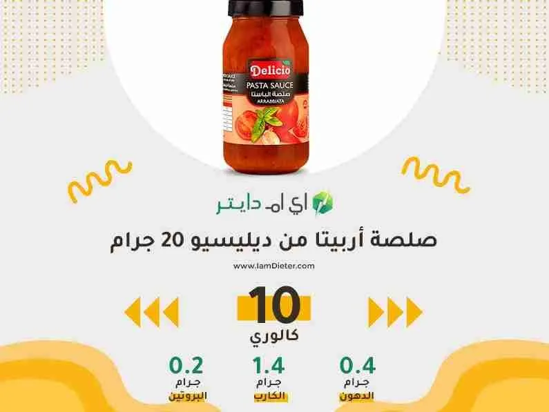السعرات الحرارية في صلصة أربيتا ديليسيو