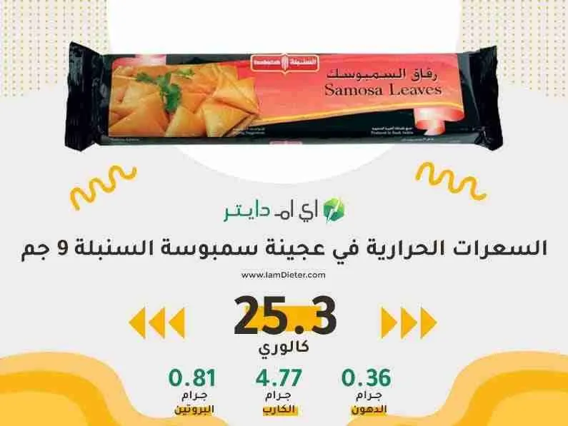 السعرات الحرارية في عجينة سمبوسة السنبلة
