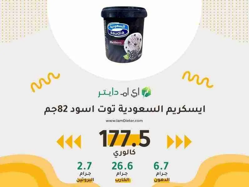 السعرات الحرارية في ايسكريم السعودية توت اسود