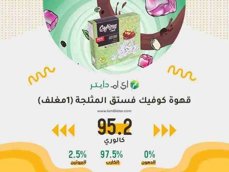 السعرات الحرارية في قهوة كوفيك فستق المثلجة