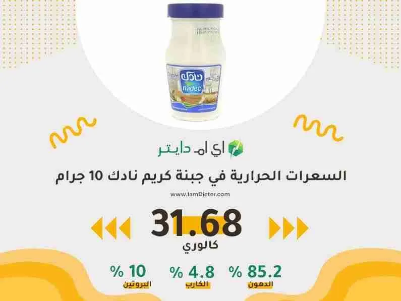السعرات الحرارية في جبنة كريم نادك