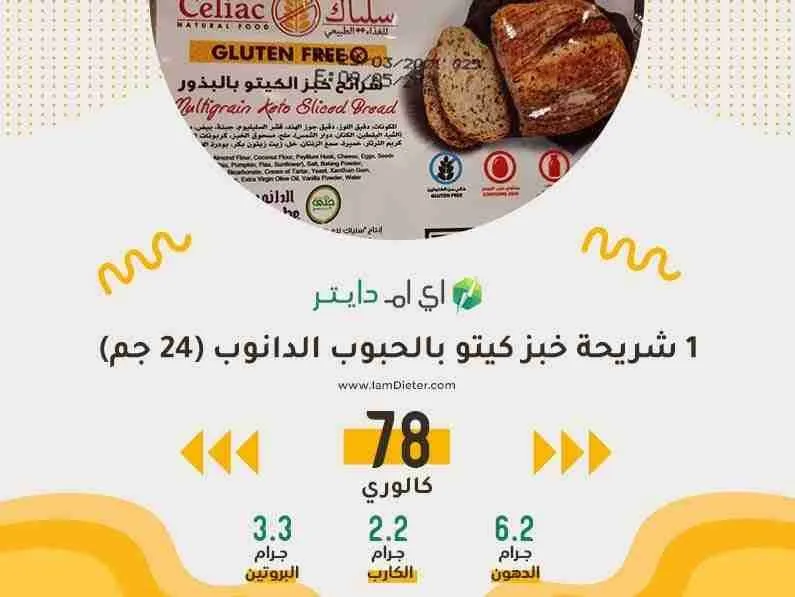 خبز كيتو الحبوب كم سعره حرارية