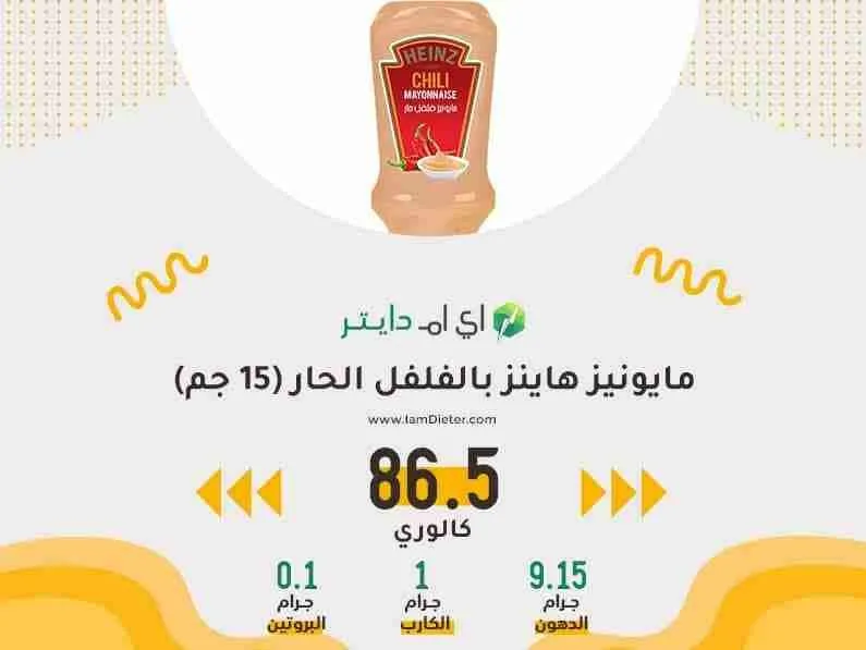السعرات الحرارية في مايونيز هاينز بالفلفل الحار