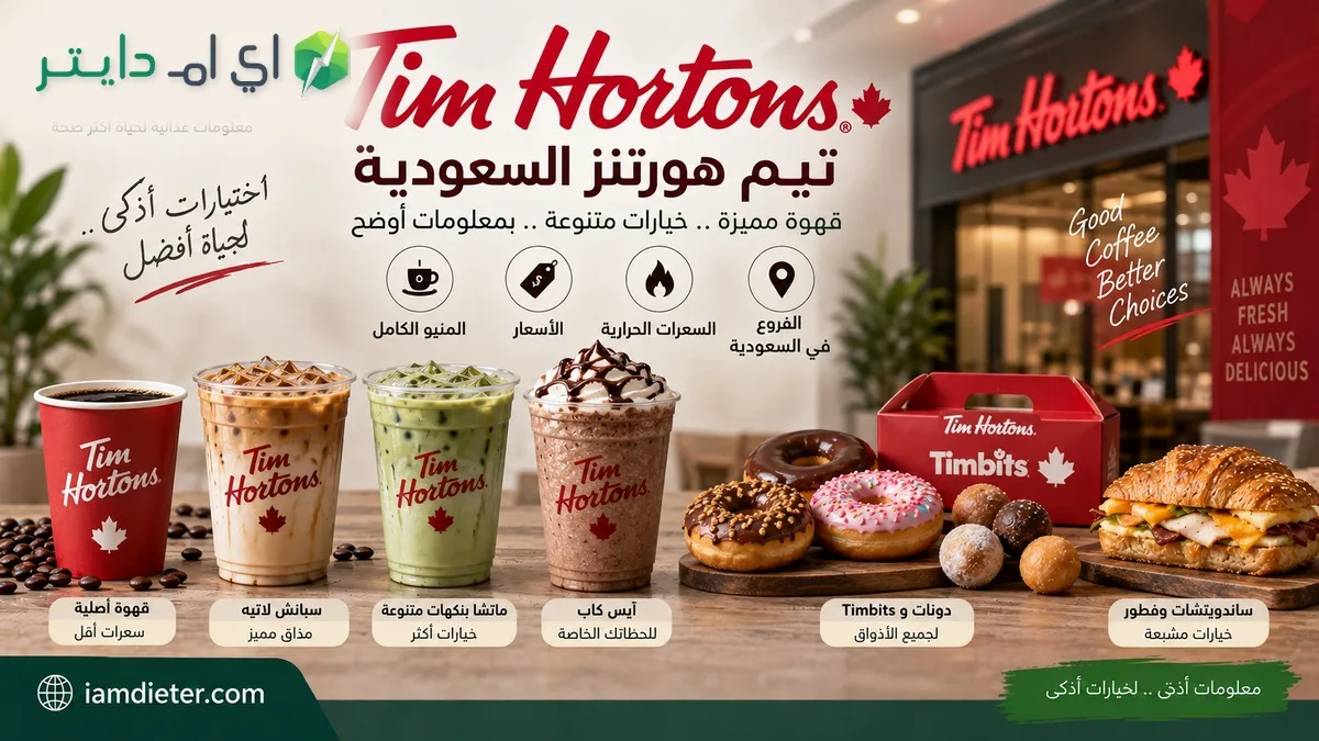 تيم هورتنز Tim Hortons السعودية: المنيو بالأسعار والسعرات الحرارية والفروع