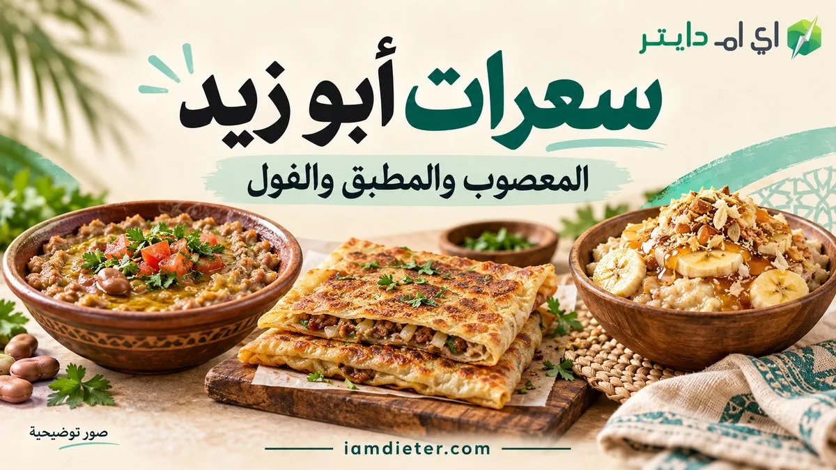 سعرات أبو زيد: المعصوب والمطبق والفول وحدود بيانات المنيو