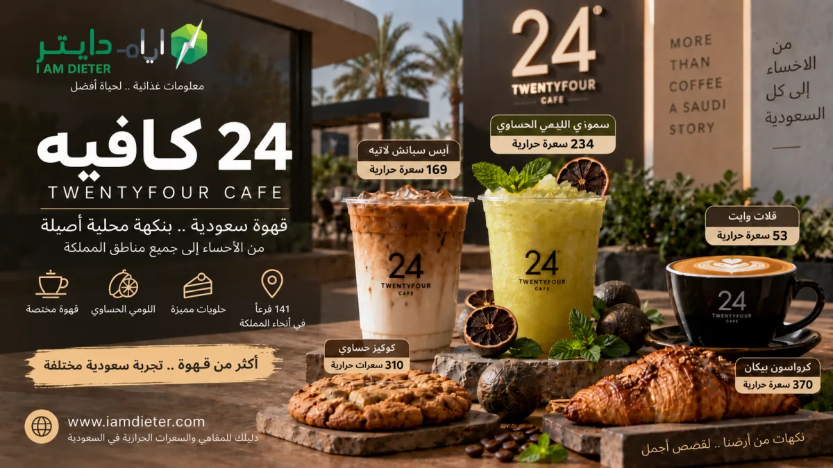 24 كافيه TwentyFour Cafe: الفروع والمنيو والسعرات الحرارية وأشهر الطلبات