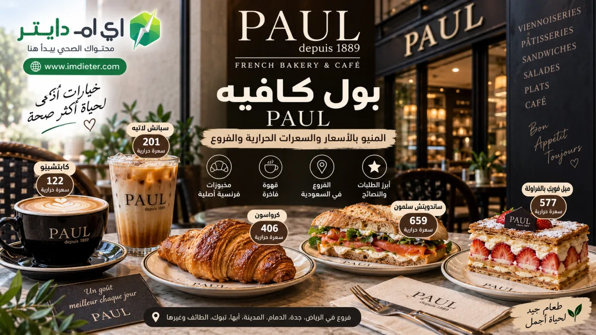 بول PAUL السعودية: المنيو بالأسعار والسعرات الحرارية والفروع