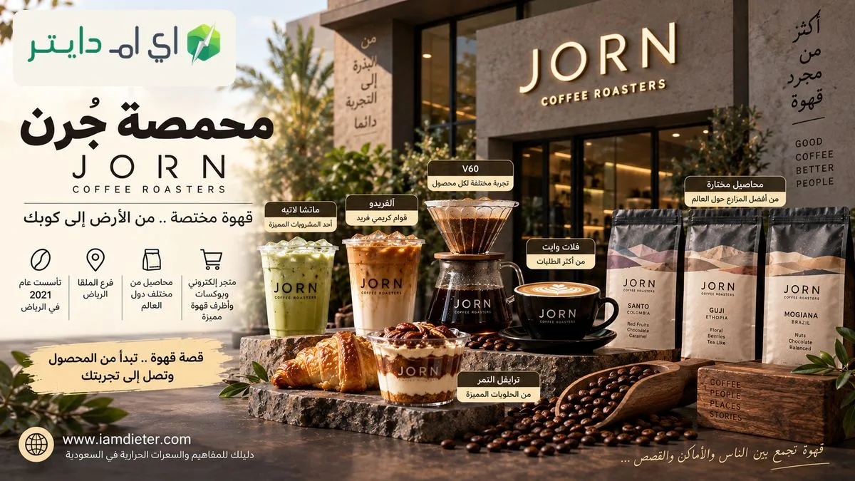 محمصة جُرْن JORN: المنيو والمحاصيل وأشهر الطلبات والسعرات الحرارية
