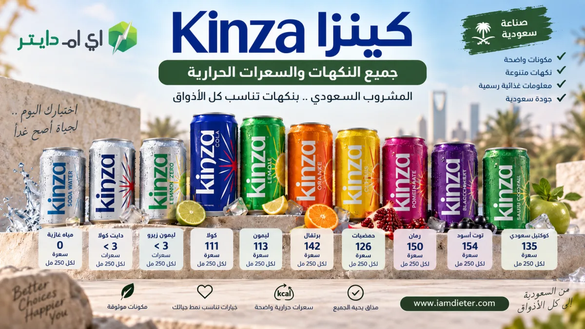 سعرات كينزا Kinza: جميع النكهات والقيم الغذائية والمكونات
