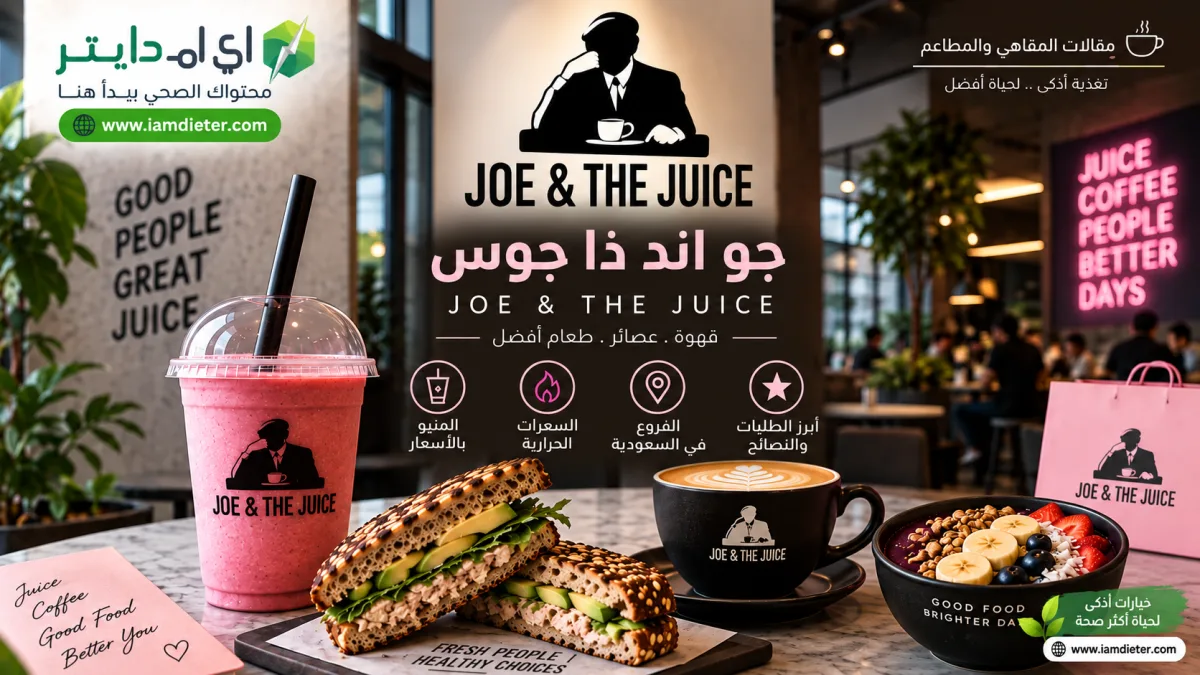 جو اند ذا جوس JOE & THE JUICE: المنيو بالأسعار والسعرات الحرارية والفروع