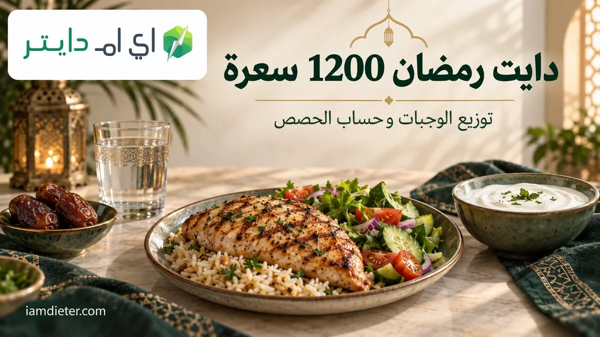 دايت رمضان 1200 سعرة: توزيع الوجبات وحساب الحصص