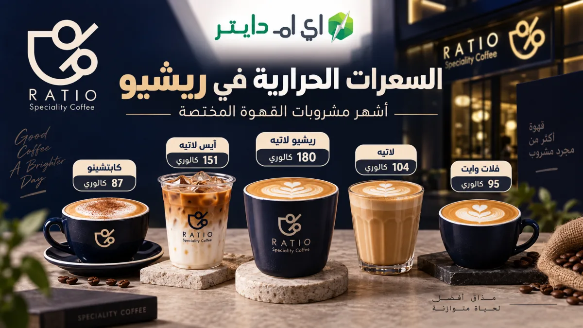 ريشيو RATIO للقهوة المختصة: الفروع والمنيو والسعرات الحرارية وأشهر الطلبات