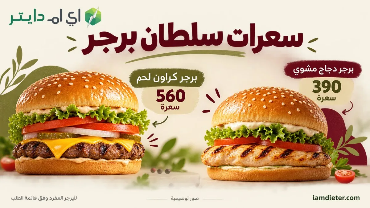 سعرات سلطان برجر: البرجر والوجبات والصوصات