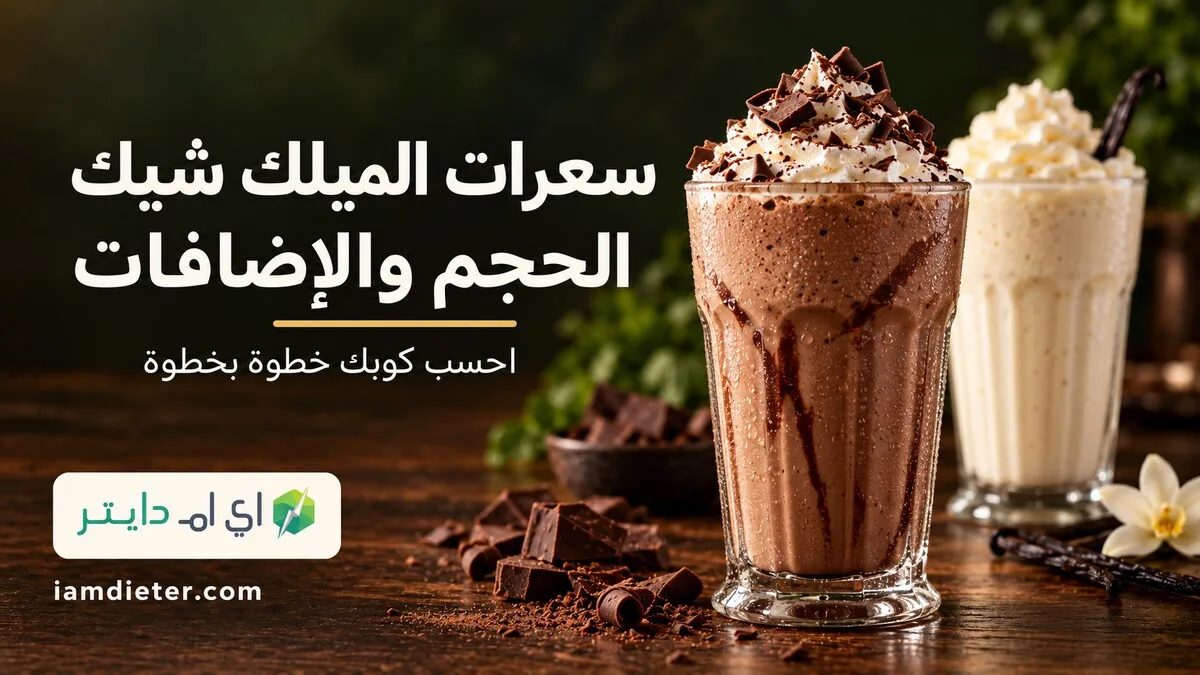 حساب سعرات الميلك شيك: الحجم والإضافات