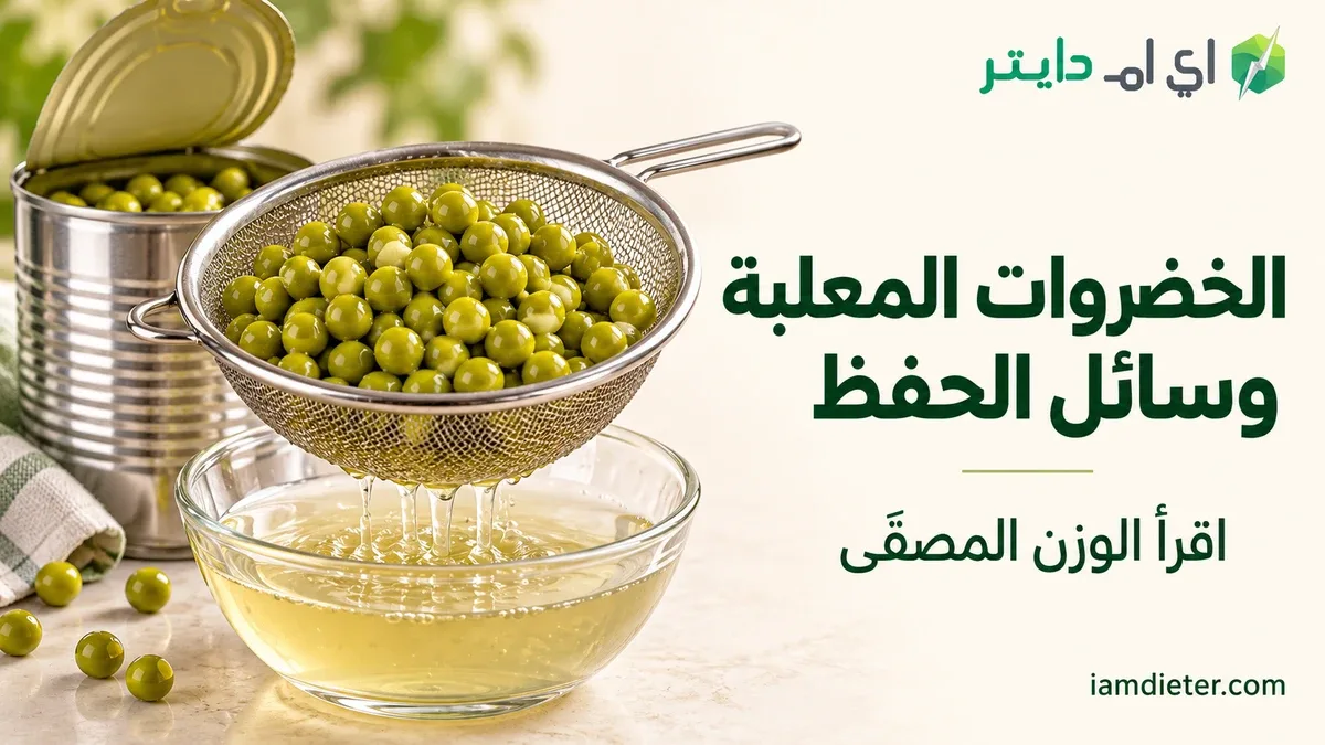 الخضروات المعلبة وسائل الحفظ: الوزن المصفى وحساب الحصة