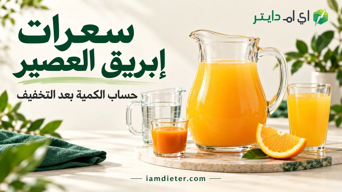 حساب سعرات إبريق العصير المركز بعد التخفيف