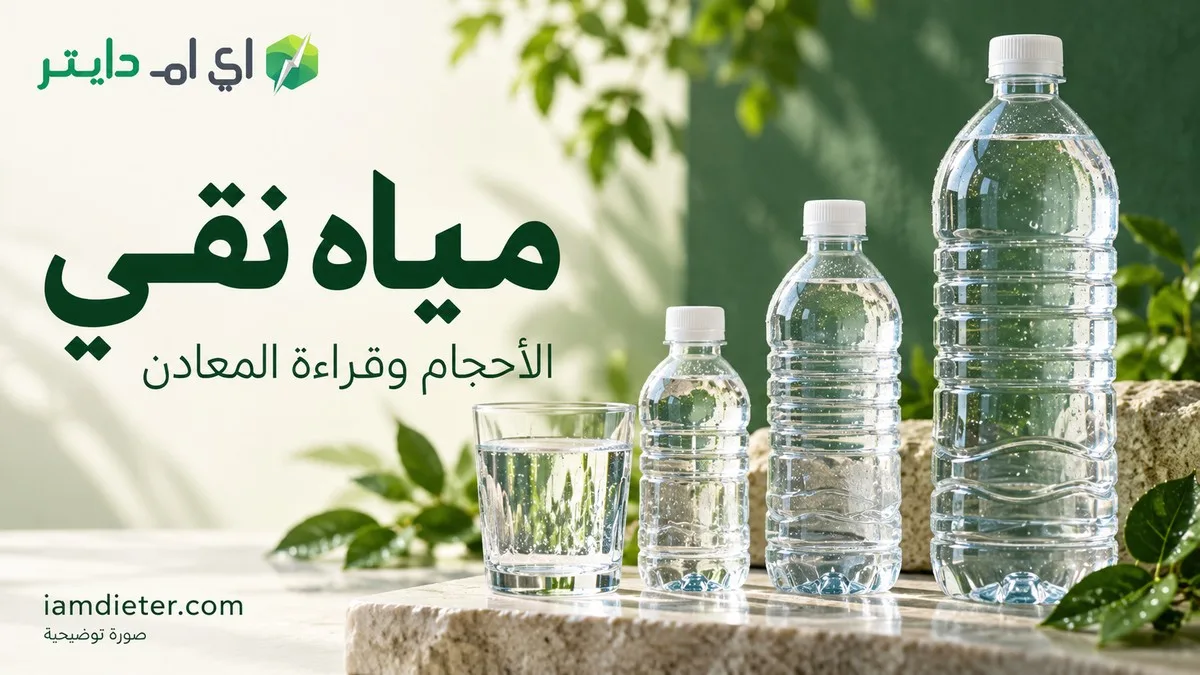 مياه نقي: الأحجام وعدد العبوات وقراءة المعادن
