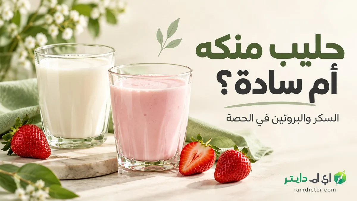 حليب منكه أم سادة؟ مقارنة السكر والبروتين في الحصة