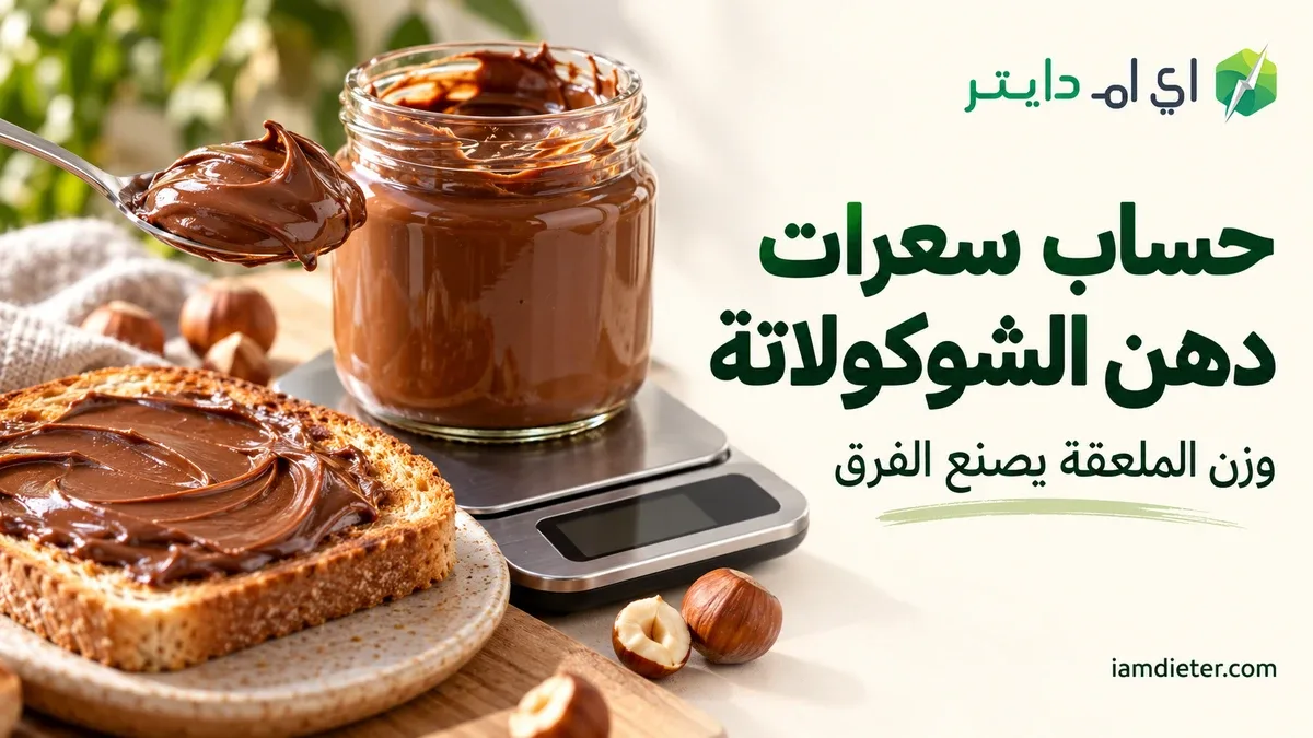 حساب سعرات دهن الشوكولاتة: وزن الملعقة والخبز والإضافات