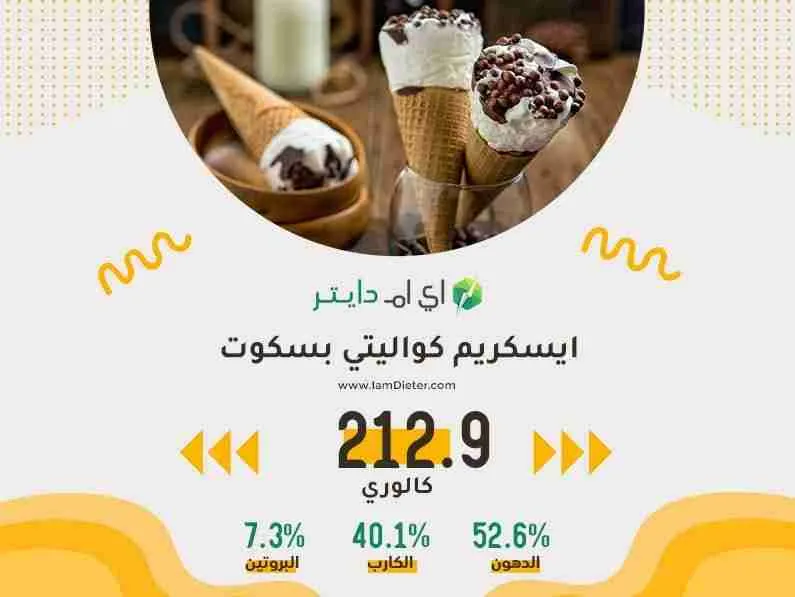 السعرات الحرارية في ايسكريم كواليتي بسكوت