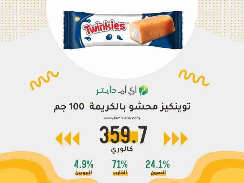 السعرات الحرارية في توينكيز محشو بالكريمة