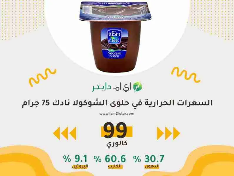 السعرات الحرارية في حلوى الشوكولا نادك