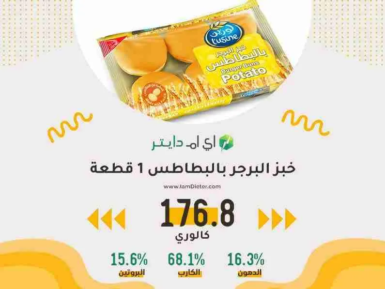 السعرات الحرارية في خبز البرجر بالبطاطس لوزين