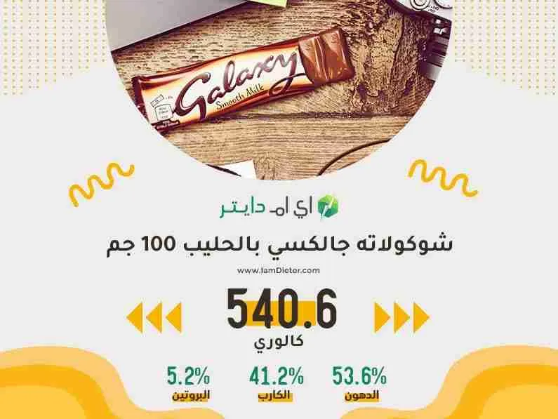 السعرات الحرارية في شوكولاته جالكسي بالحليب