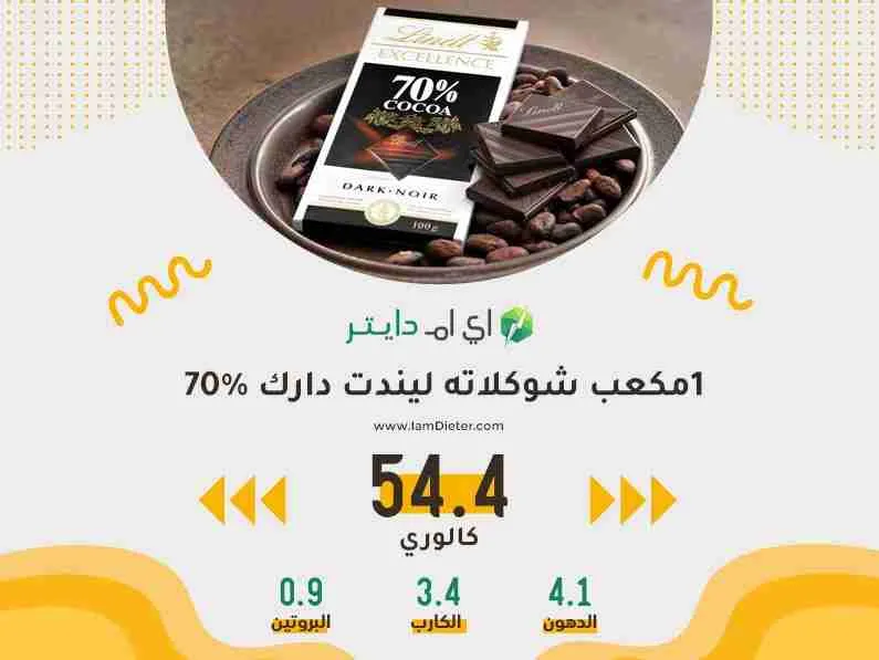 السعرات الحرارية في شوكلاته ليندت 70%