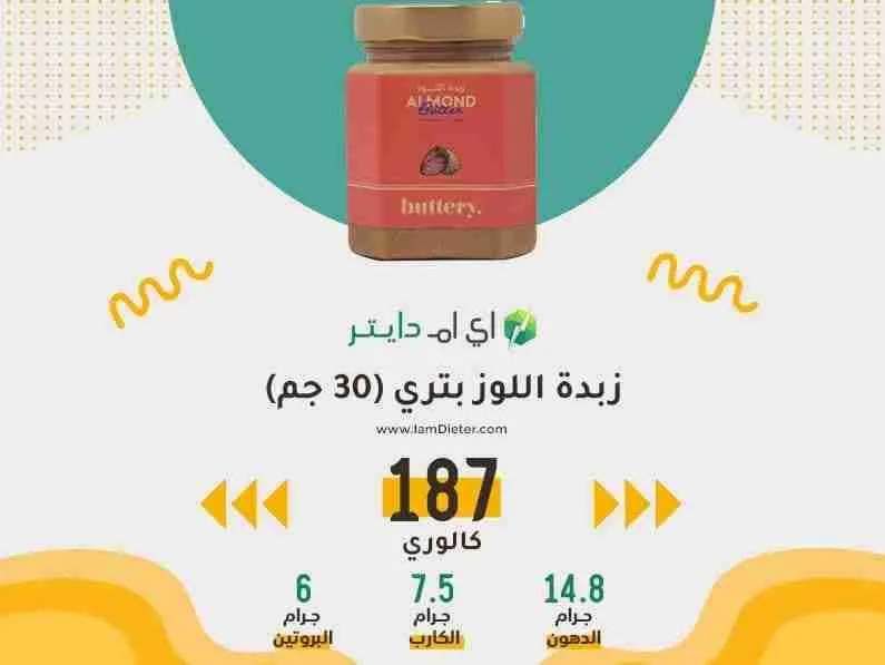 القيم الغذائية في زبدة اللوز بتري
