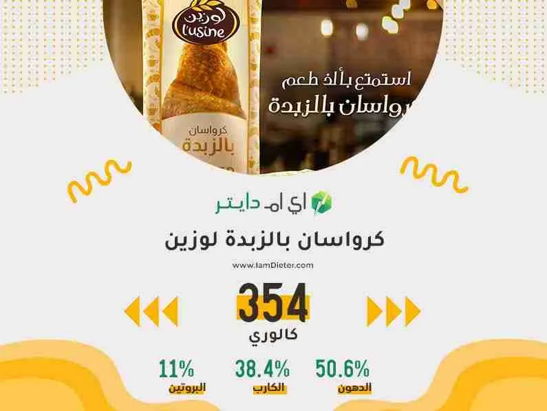 السعرات الحرارية في كرواسان بالزبدة لوزين