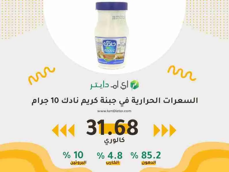 السعرات الحرارية في جبنة كريم نادك