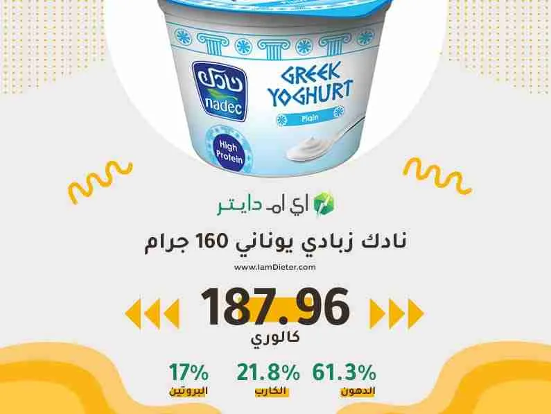 السعرات الحرارية في نادك زبادي يوناني