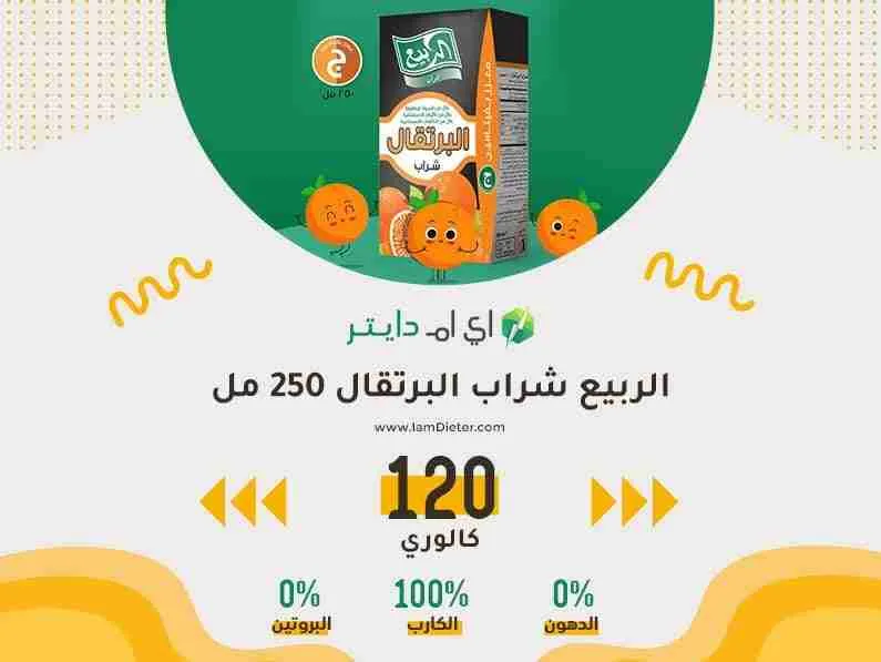 السعرات الحرارية في الربيع شراب البرتقال 250 مل
