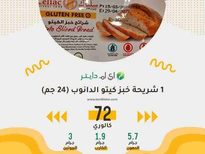 السعرات الحرارية في خبز كيتو الدانوب