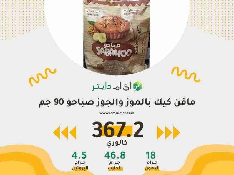 كيك صباحو بالموز كم سعره حرارية