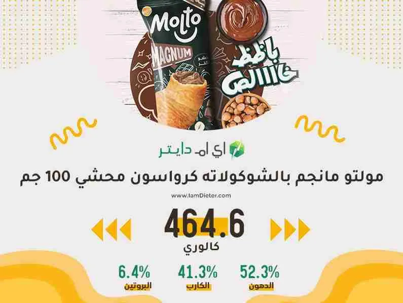 السعرات الحرارية في مولتو ماجنم بالشوكولاتة كرواسون